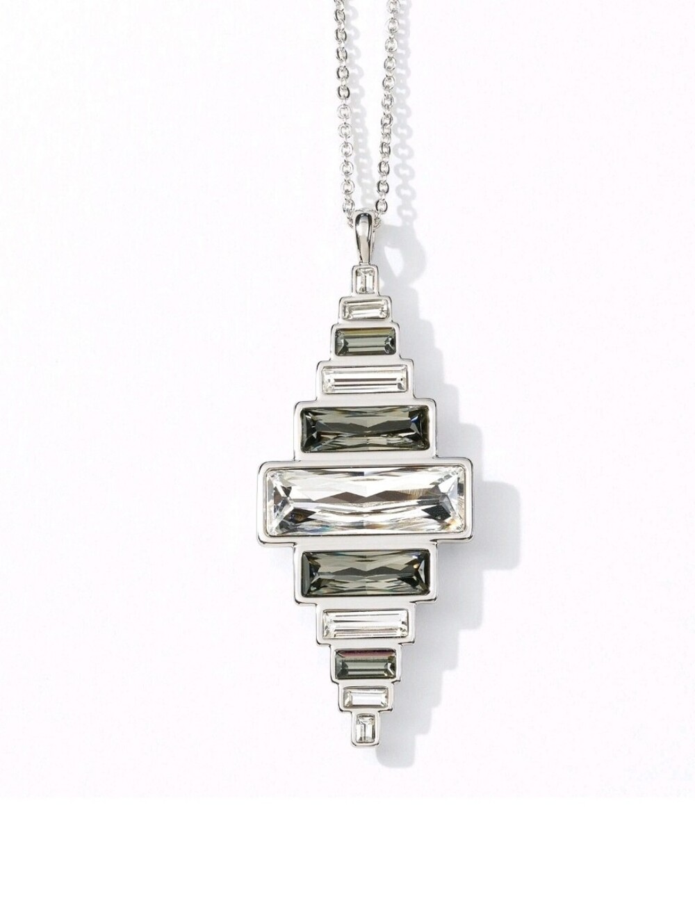 $158 Touchstone Crystal "CYCLONE" Rhodium Coated Sterling & Swarovski Crystals!